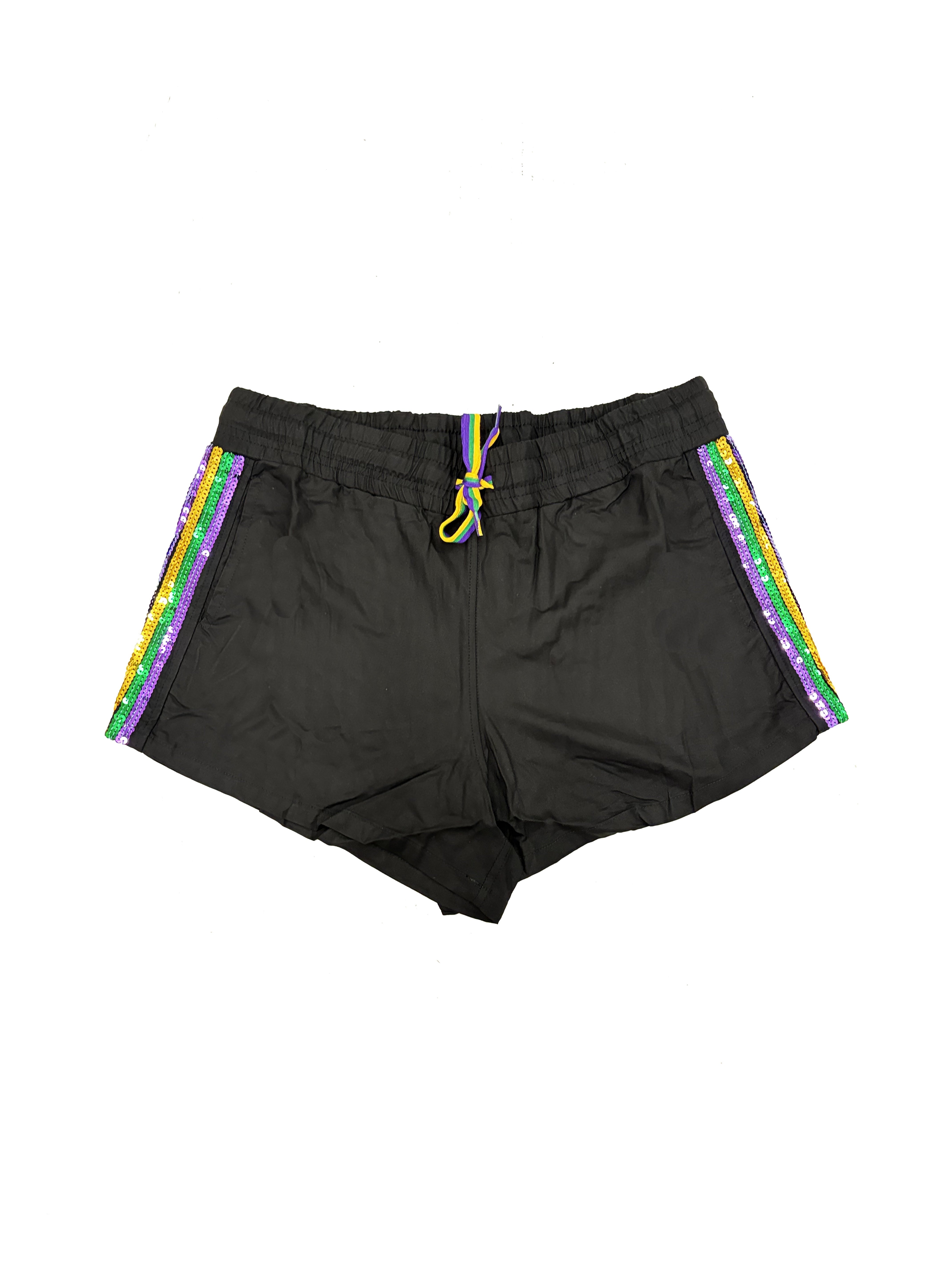 Adult Sequin Stripe Viscose Shorts